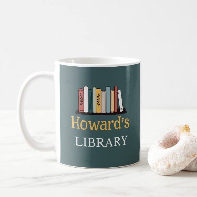 FUN! Tasse - Bibliothek - Personalisiert - Name hi (Mit Donut)