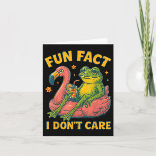 Fun Tatsache ich Dont Care Frog Flamingo Sarcastic Karte