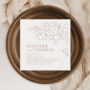 Fun Tatsachen handgezeichnete Blumencotta Hochzeit Serviette
