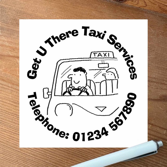 Fun Taxi Fahrer für Taxi Company Business. Gummistempel (Von Creator hochgeladen)