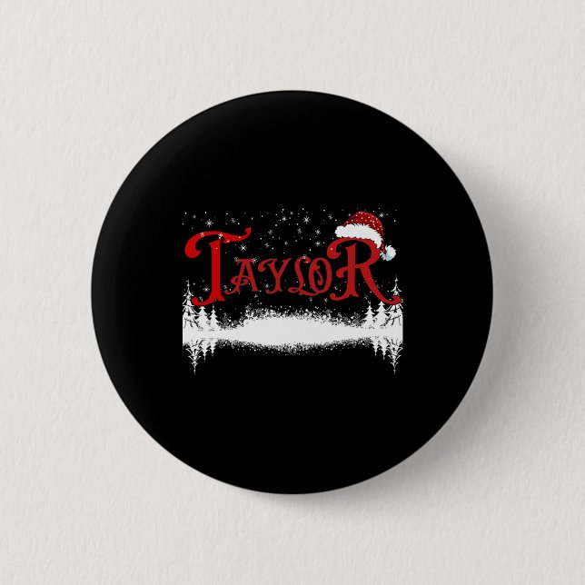 Fun Taylor Santa Vorname Weihnachtsmann 1 Button (Vorderseite)