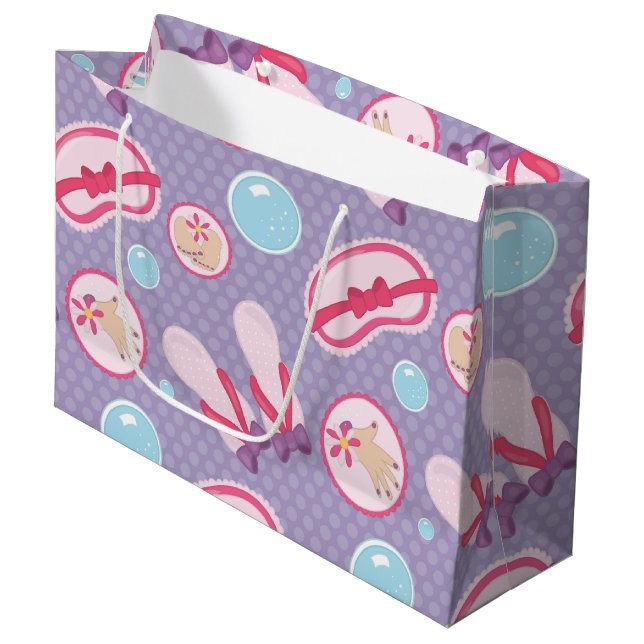 Fun Themed Wellness-Center Party große Geschenktas Geschenktüte (Vorderseite Schrägansicht)