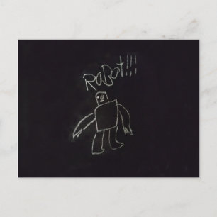 Fun time glücklich gute Kreide Robot Postkarte