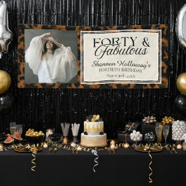 Fun Tortoise Birthday Forty and Fabulous Photo Banner