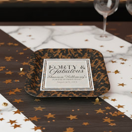 Fun Tortoise Shell Birthday Forty and Fabulous Pappteller