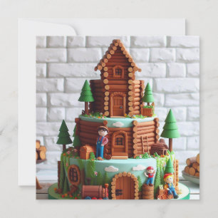 FUN TOY LOGS DEKORATED BIRTHDAY CAKE KARTE