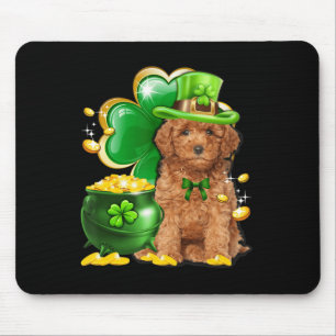Fun Toy Poodle Dog Kleeblatt Irish Saint St Patric Mousepad
