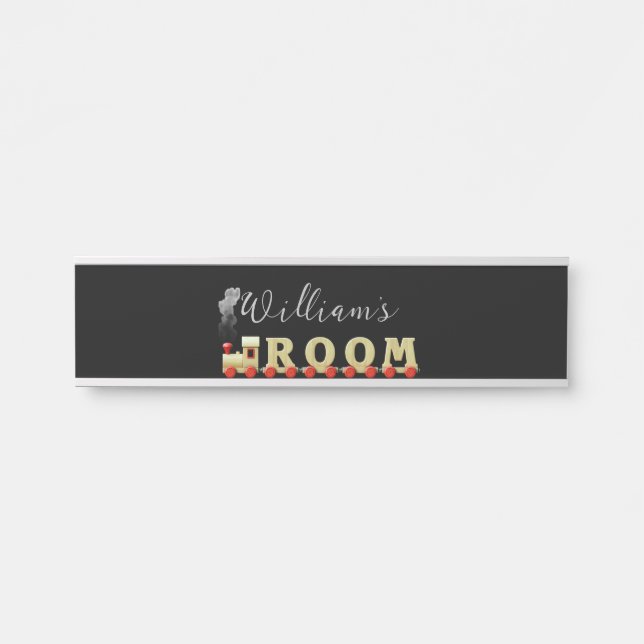 Fun Train Room Boy's Wall Türschild (Vorderseite )