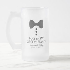 Fun Trauzeuge Black Krawatte Tuxedo Mattierte Bier Mattglas Bierglas