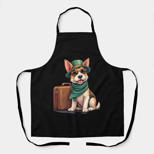 Fun TravDog mit Beutel Grafik für Koffer Lo Schürze (Vorderseite)