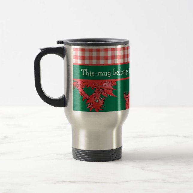 Fun Travel Mug zu personalisieren: Niedliche rote  Reisebecher (Links)