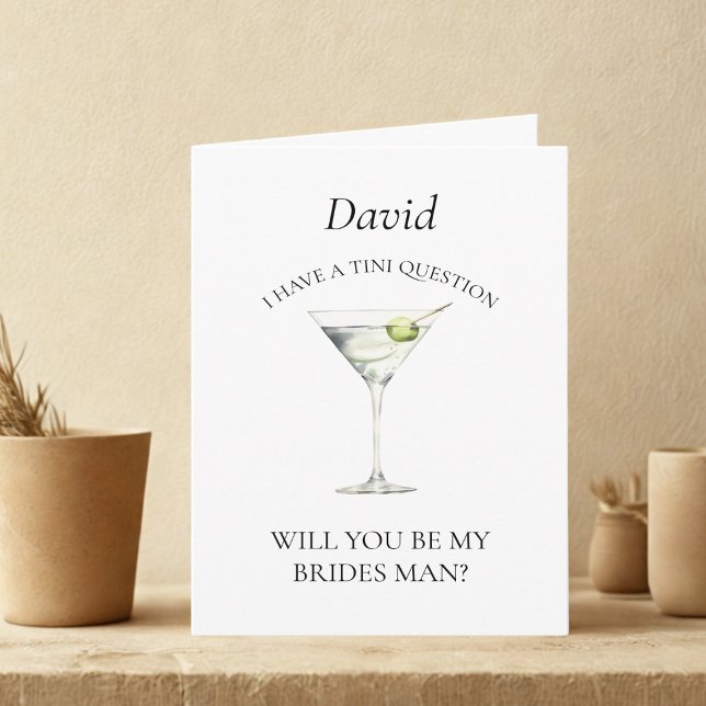 Fun Trendy Martini wird meine Brides Man Card sein Einladung (Von Creator hochgeladen)