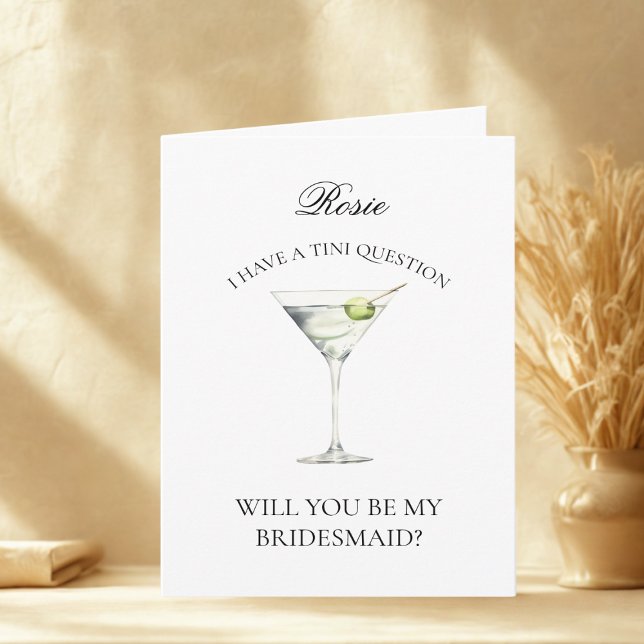 Fun Trendy Martini wird meine Bridesmaid Card sein Einladung (Von Creator hochgeladen)