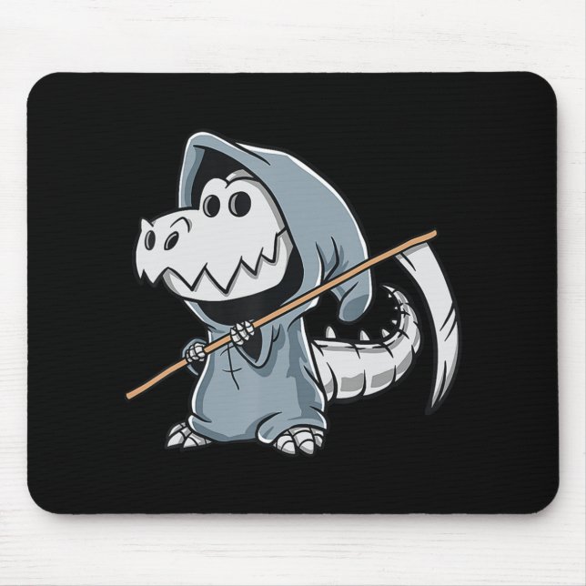 Fun TRex Skeleton Dino Grim Sensenmann Dinosaur Ha Mousepad (Vorne)