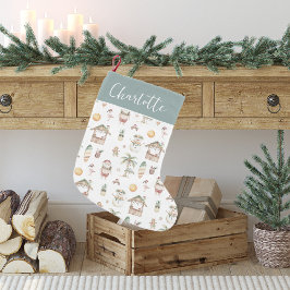Fun Tropical Christmas Personalisiert Kleiner Weihnachtsstrumpf