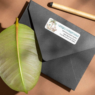 Fun Tropical Christmas   Rücksende-Aufkleber