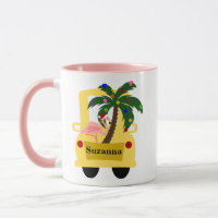 Fun Tropical Christmas Tree Farm mit Flamingo