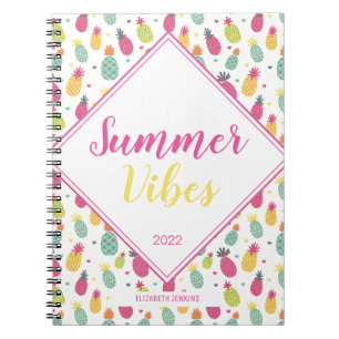 Fun Tropical Pineapses Muster Summer Vibes Zitat Notizblock