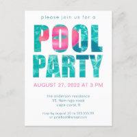Fun Tropical Pool Party Einladung