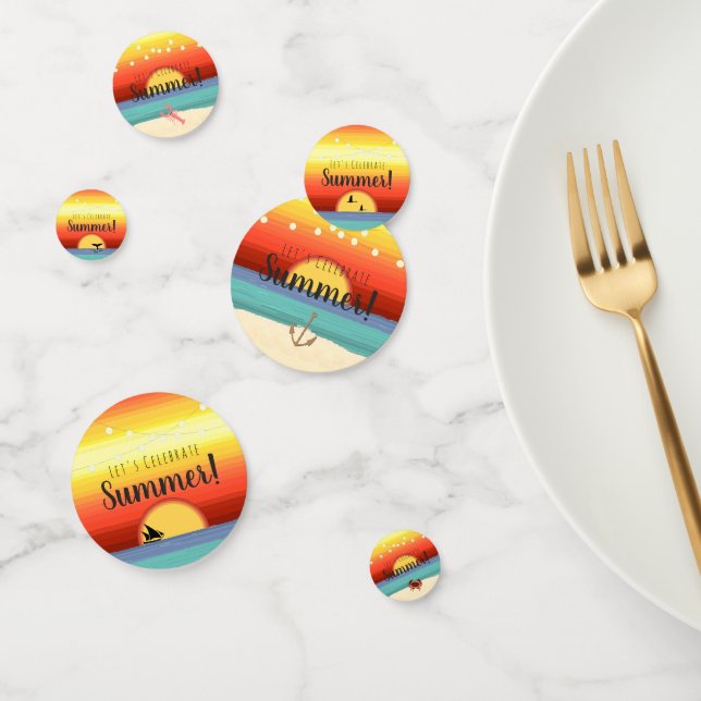 Fun Tropical Summer Beach Party Sunset Konfetti (Gruppe)