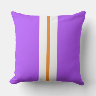 Fun Tropisch Lila Orange White Racing Streifen Kissen