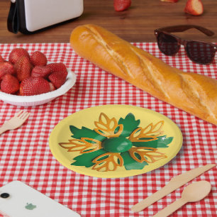 Fun Tropische Blume Blumenfrühling Sommer Geburtst Pappteller