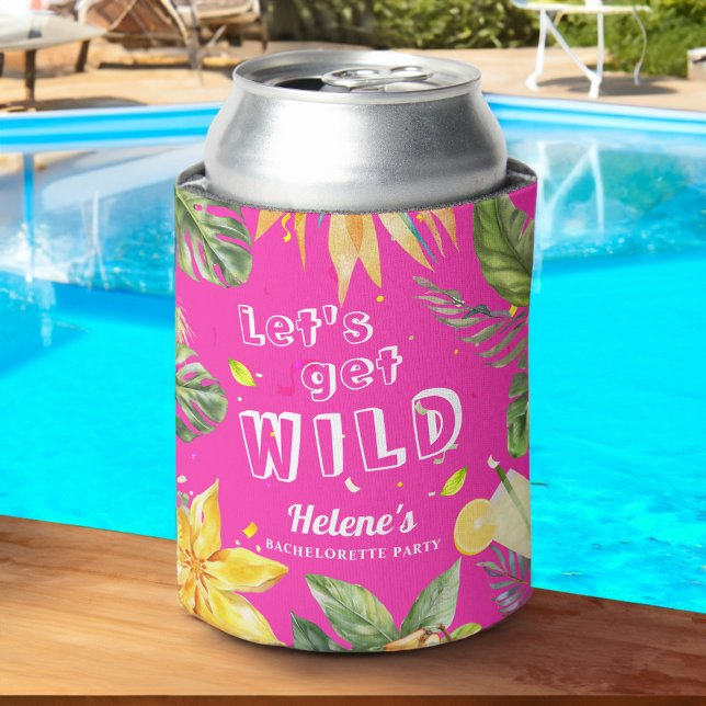 Fun Tropischer Pink-Junggeselinnen-Abschied Dosenkühler (Fun Tropical Pink Bachelorette Party Can Cooler)