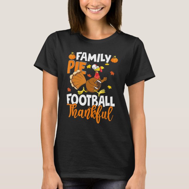 Fun Turkey Erntedank Family Pie Türkei Fußball T-Shirt (Vorderseite)