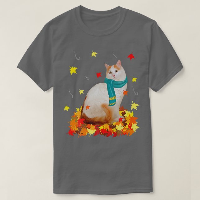 Fun Türkischer Van Erntedank Herbst Cat Lover Gesc T-Shirt (Design vorne)