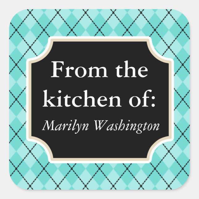 Fun Turquoise Kitchen Sticker (Vorderseite)