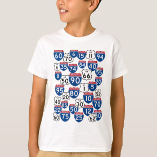 Fun U.S. Highway Signs Random Muster T-Shirt