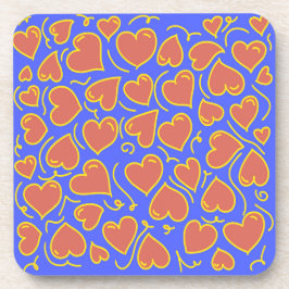 Fun und Bold Hearts Muster Getränkeuntersetzer