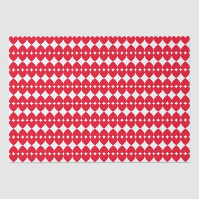Fun und Elegantes Muster roter Herzen Seidenpapier (Vorderseite)