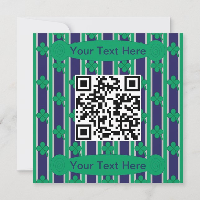 Fun und Extravagant 4 leaf Clover QR-Code Einladung (Vorderseite)