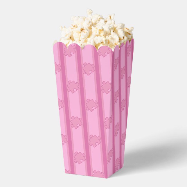 Fun und Extravagant rosa Puzzle Piece Popcorn Geschenkschachtel (Geplatzt)