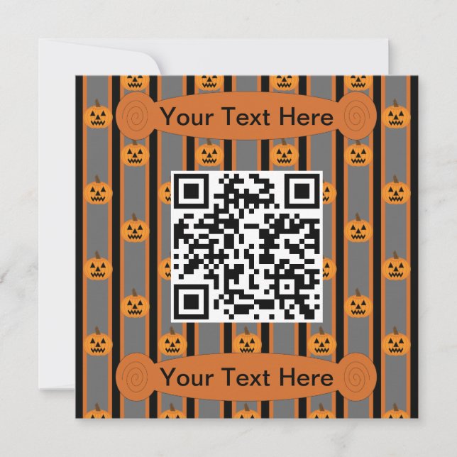 Fun und Extravagante Halloween Pumpkins QR-Code Einladung (Vorderseite)
