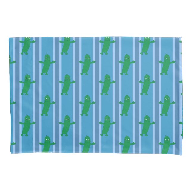 Fun und Extravagantes Blaue Pickle Kissenbezug (Vorderseite)