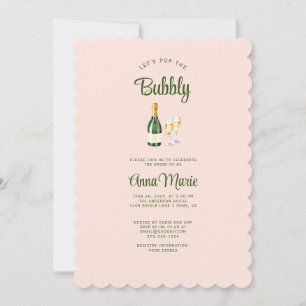 Fun und Feminine Brunch + Bubbly Brautparty Einladung