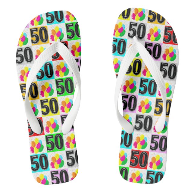 FUN UND FESTIVES 50. GEBURTSTAG FLIP FLOPS (Fußbett)