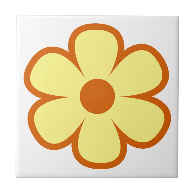 Fun und Funky 60er 70er Retro Blume Keramik Tile Fliese (Vorderseite)