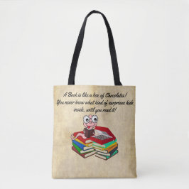 Fun und niedliche Buchwurm Buchliebhaber Tote Bag Tasche