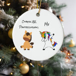 Fun Unicorn HR Human Resources Professional Keramik Ornament<br><div class="desc">This design may be personalized by choosing the customize further option. You may also transfer onto other items. Contact me at colorflowcreations@gmail.com or use the chat option at the top of the page if you wish to have this design on another product or need assistance. See more of my designs...</div>