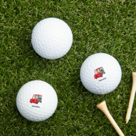 Fun Unique  Cart Monogram Name Golf Balls Golfball