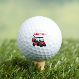 Fun Unique Custom Cart Name  Golfball