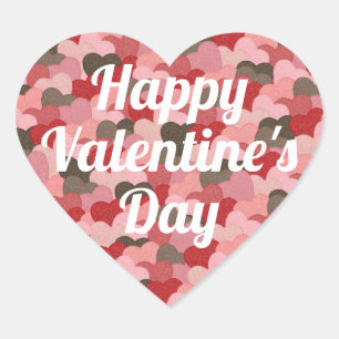 Fun Valentinstag Paper Hörmuster Herz-Aufkleber