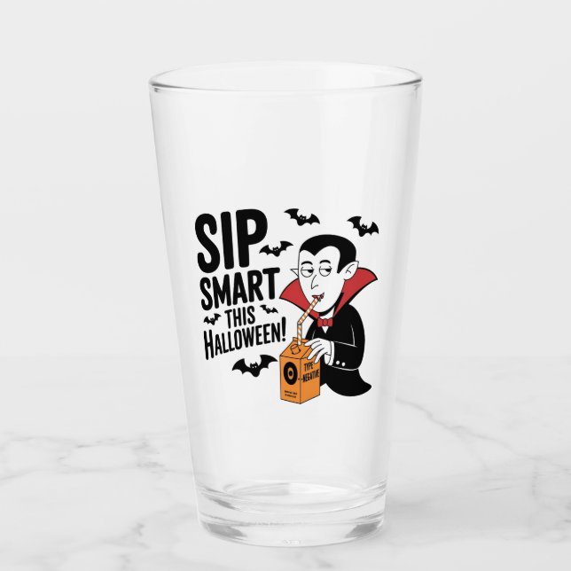 Fun Vampire-Themed Halloween-Design Glas (Vorderseite)