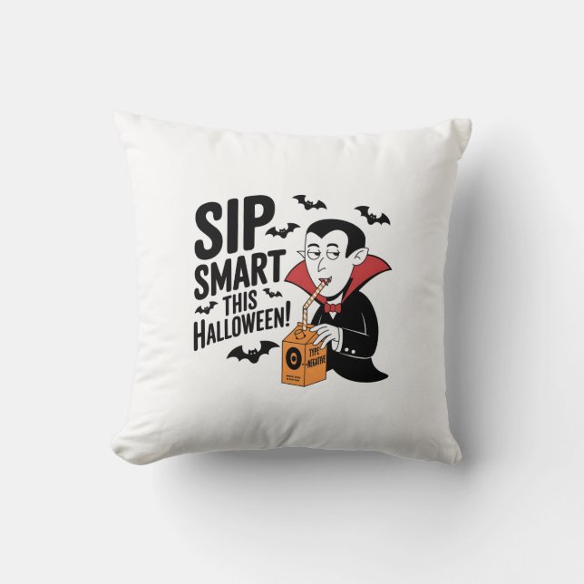 Fun Vampire-Themed Halloween-Design Kissen (Vorderseite)