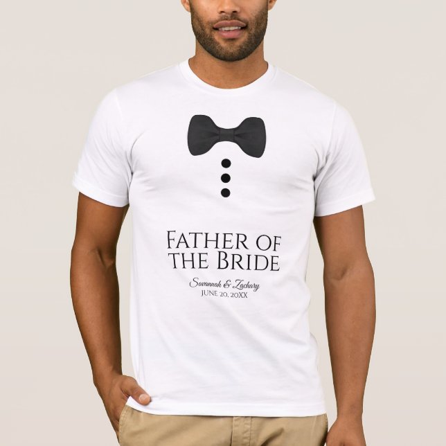 Fun Vater der Bride Black Krawatte Hochzeit T - Sh T-Shirt (Vorderseite)