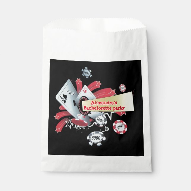 Fun Vegas Poker Casino Chip Junggeselinnen-Abschie Geschenktütchen (Vorderseite)