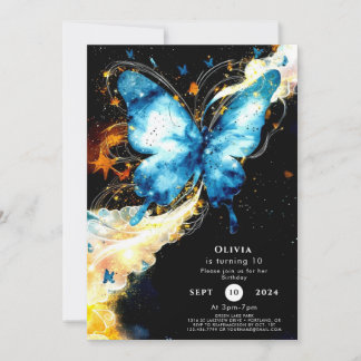 Fun Verzauberung Butterfly Geburtstag Einladung